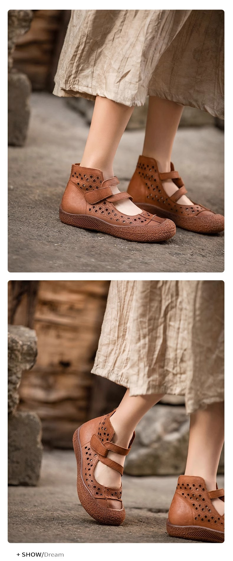 Women's Retro Comfortable Low Cut Shoes Breathable Slip-on Casual_voghion.com