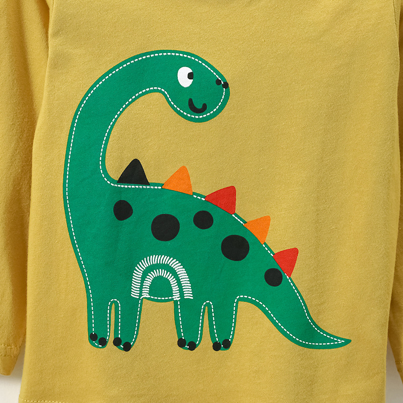 JOJOBEBE Europa y América ropa para niños Otoño Nuevos Niños Camiseta de manga larga de algodón de dibujos animados impreso camiseta de los niños