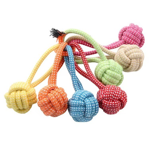 Dog Chewable Cotton Rope Toy for Large, Medium and Small Dogs Knot Toys Pet Braided Bite Rope Wholesale