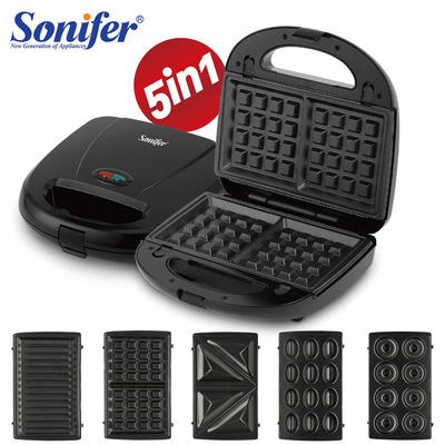Sonifer 5-в-1 сэндвич-машины для завтрака Машина Домохозяйственная машина для барбекю для вафельной машины для жарки гриль SF-6151