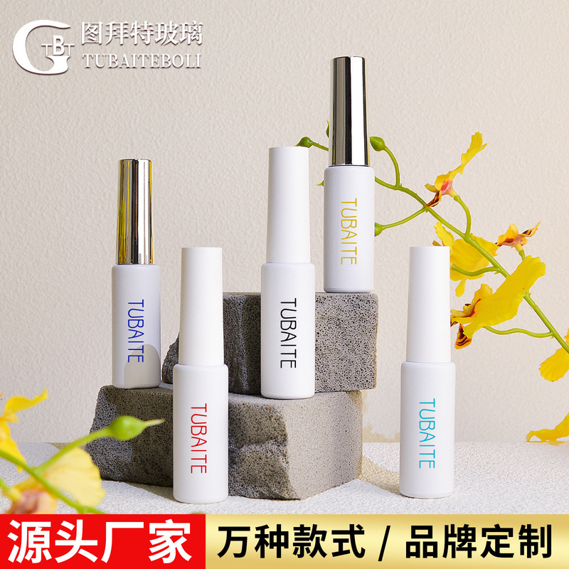 in stock nail oil bottle 8ml cable glue glass bottle packaging bottle cylindrical in stock nail oil bottle white color plastic bottle