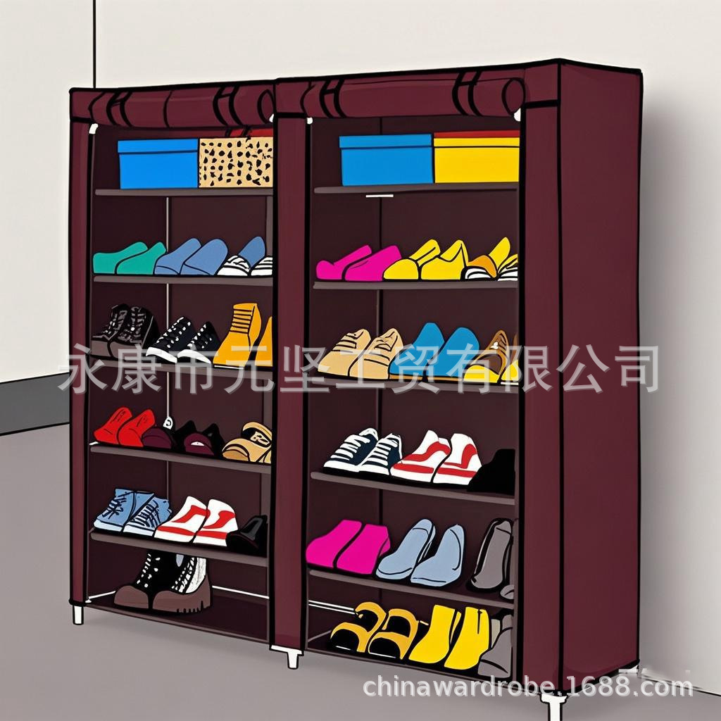 복열 7단 신발장 버건디