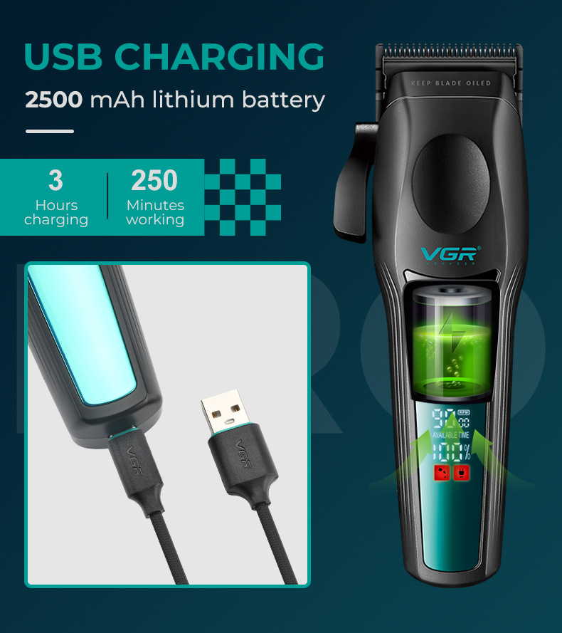 Professional Hair Trimmer With High Speed Brushless Motor Digital_voghion.com