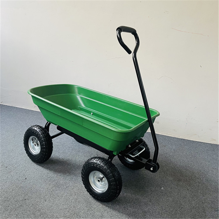 园林工具车可倾倒可转向塑料车斗手推车厂家直销货仓车