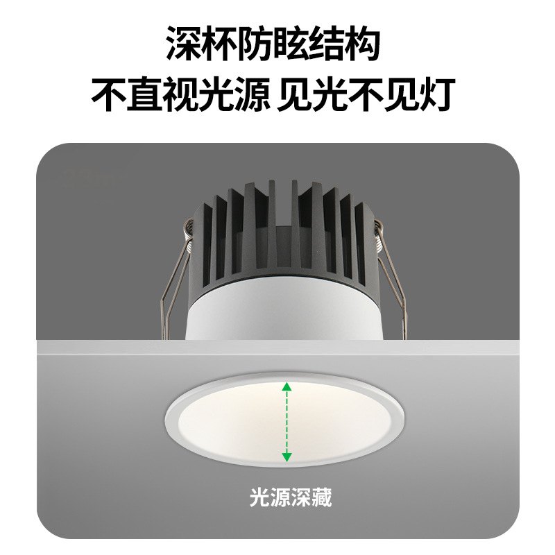 Gran vista del jardín LED reflector incorporado minimalista pasillo doméstico balcón anti-deslumbramiento sin lámpara de techo 495L