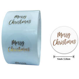 透明烫金圣诞节贴纸Christmas sticker礼品标签