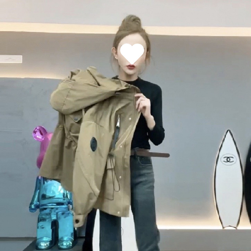 Jacket Jacket for Women 2025 Spring & Fall New Style High-End Mid-Length Workwear Casual Waist-Cinching Quilted Windbreaker Cotton Jacket