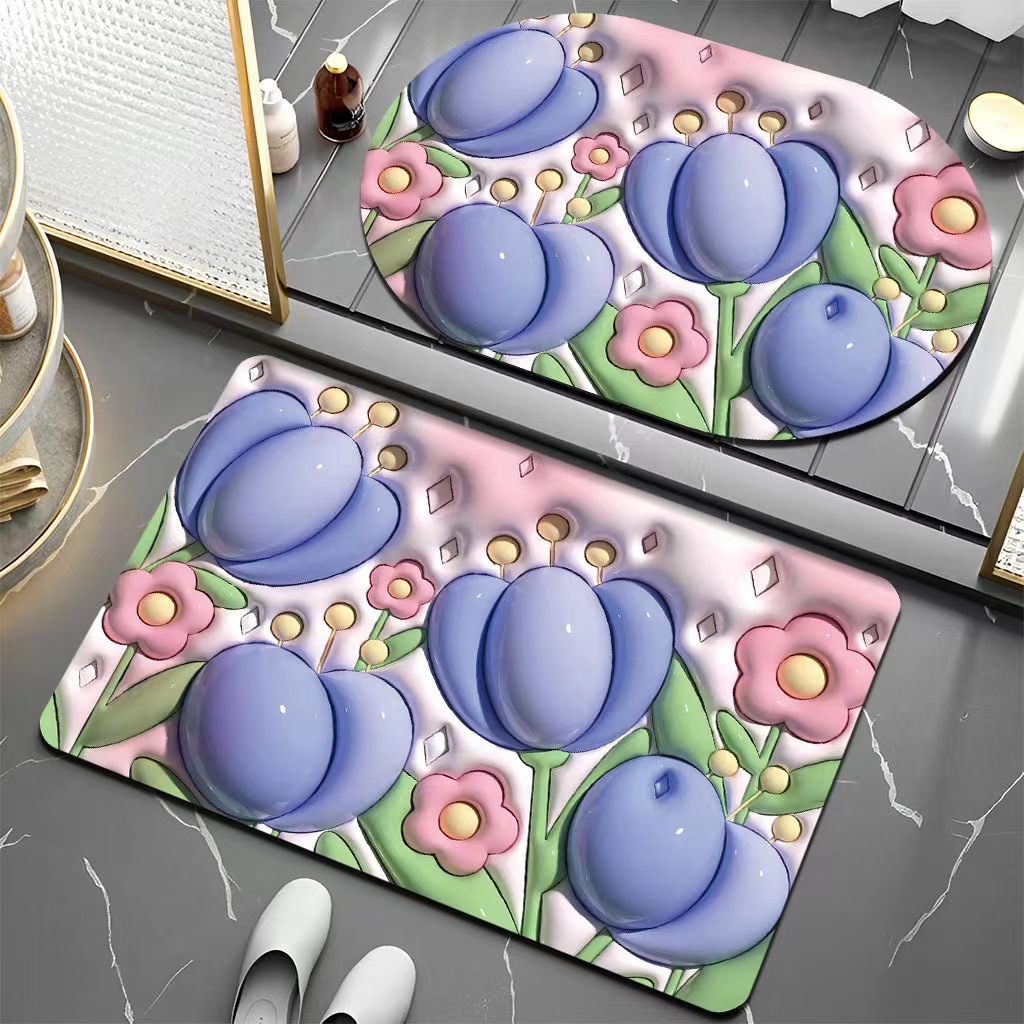 Alfombra de baño de lujo ligero, absorbente y de secado rápido, alfombra para entrada de baño, alfombra antideslizante de tierra de diatomeas para inodoro, alfombra para entrada de la casa.
