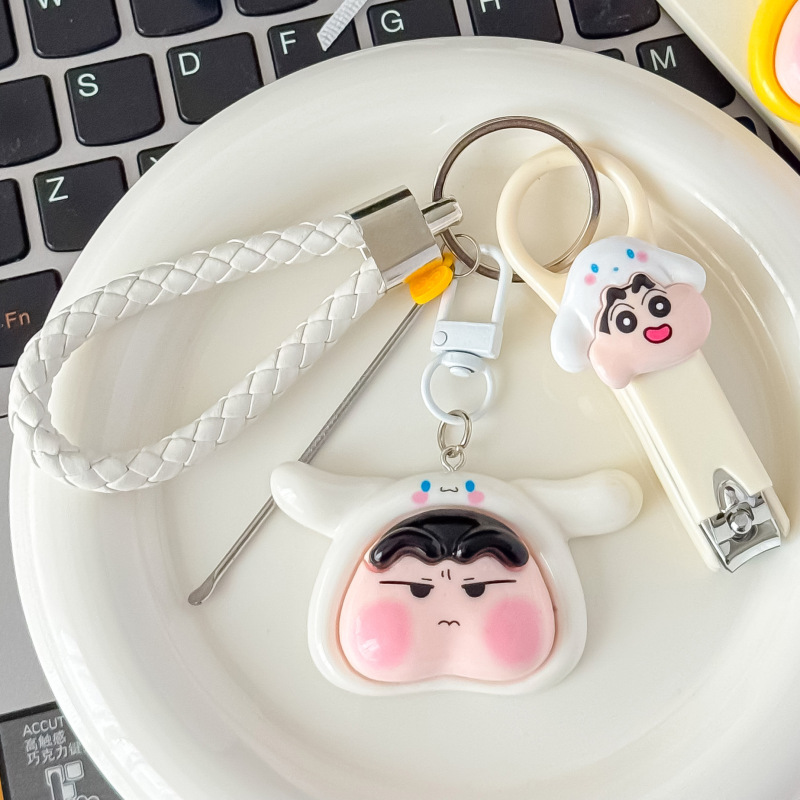 漫画爪切りキーホルダー女装しんちゃんキーホルダーペンダントかわいい爪切り家庭用マニキュア爪切り|undefined