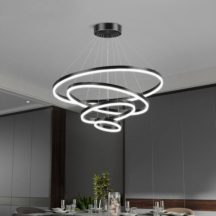 Lámpara de la sala de estar, lámpara de comedor, dormitorio minimalista, lámpara de vestíbulo de anillo minimalista, 2025 nueva iluminación