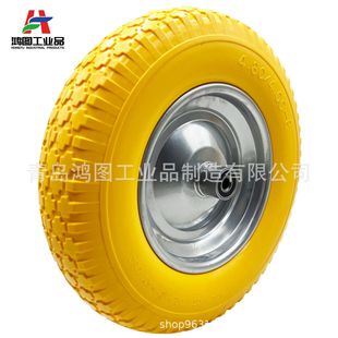 Factory Customized 4.80/4.00-8 Polyurethane Foam Wheel Trolley Wheel Iron Hub 16inch Pu Foam Wheel