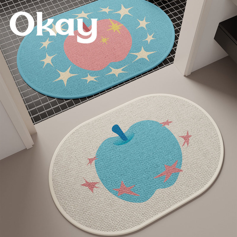 Mint Apple Bathroom Korean Style Simple Absorbent Floor Mat Toilet Door Mat Bathroom Door Mat Quick-Dry Non-Slip Mat Mint Apple Bathroom Korean Style Simple Absorbent Floor Mat Toilet Door Mat Bathroom Door Mat Quick-Dry Non-Slip Mat