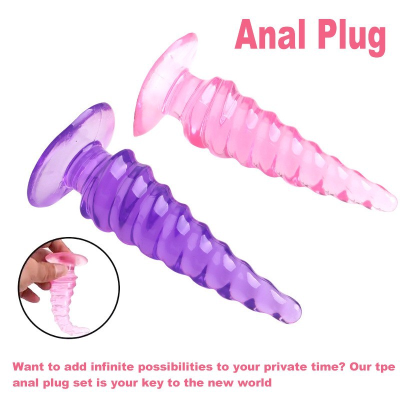 Jelly Anal Plug with Graduated Beads, Flexible TPE Beginner Anal Trainer — detail image 2