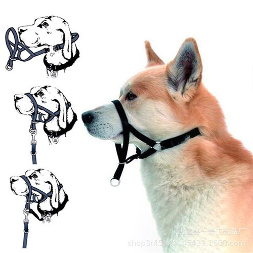 Cross-border new pet dog muzzle rope muzzle dog mouth and nose ring training dog anti-riot pull dog leash dog walking supplies
