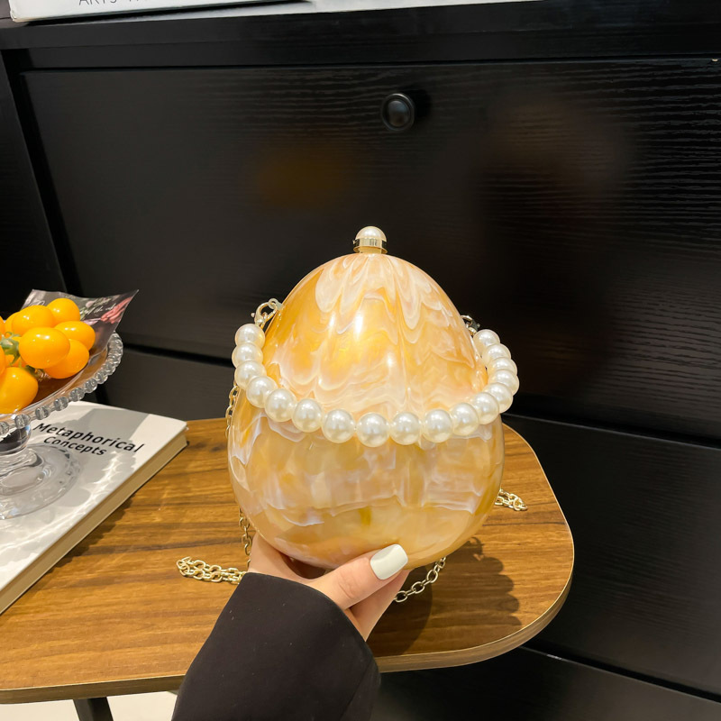 クロスボーダーニッチアンバー柄不規則アクリルシェルバッグ宴会ガチョウの卵ボックスビーズポータブルクロスボディバッグ|undefined