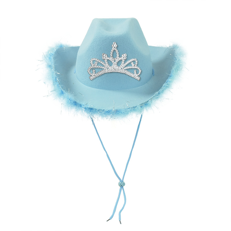 Sombreros de corona de lana sólida, nuevos sombreros de vaqueros industria pesada occidentales, sombreros de Halloween, sombreros de fiesta, sombreros de fiesta