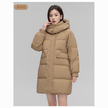 反季绒服女中长款2024新款时尚加厚宽松韩版保暖外套