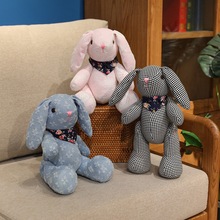 可爱围巾兔子公仔家居摆件毛绒玩具安关节兔抚娃娃七夕情人节礼物