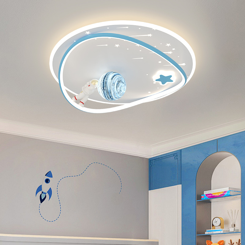 Lámpara de techo de habitación para niños Lámpara de techo de dormitorio lunar creativa Lámpara de dormitorio para niños de dibujos animados de protección ocular de espectro completo