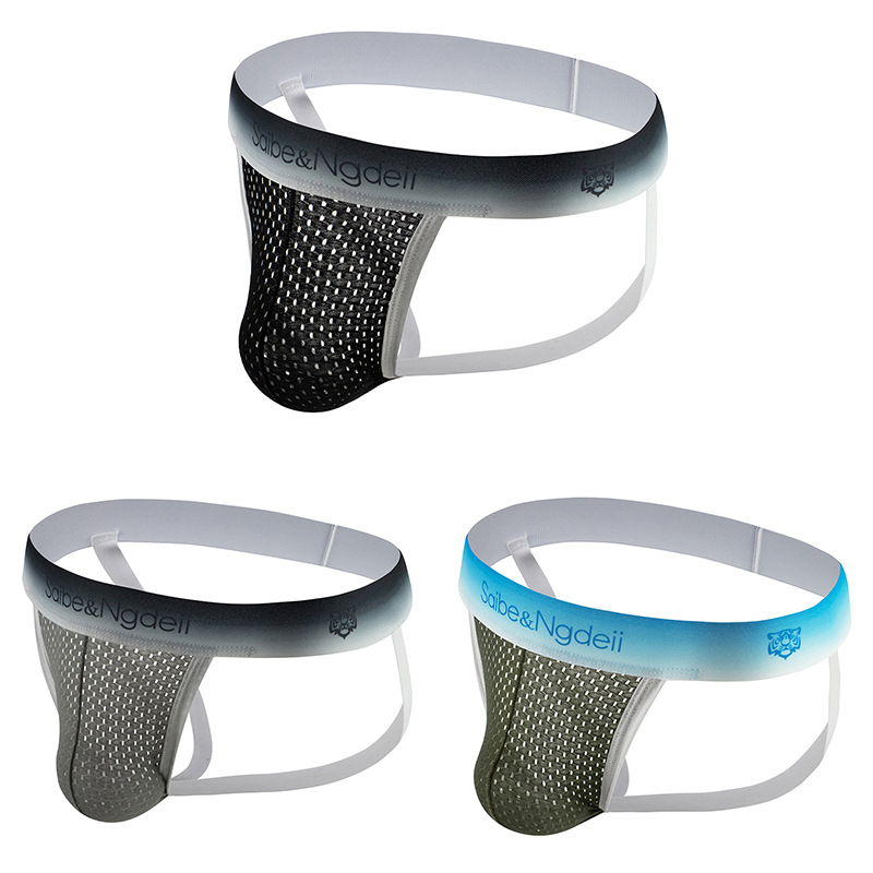 Underwear Men's Summer Mesh Breathable Sexy Thong Young Boys Trendy Personality No-Take-Off Sports Double Thong