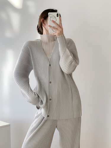 Miyake pleats HP series Miyake style spring and autumn pleats women's loose pleats suit top straight pants