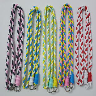 Trendy Colorful Woven Crossbody Long Strap Phone Chain Universal Phone Case Side Hanging Lanyard DIY