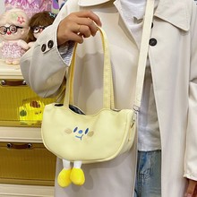 韩版ins可爱卡通百搭帆布包女斜挎包 日系软妹少女包包学生单肩包