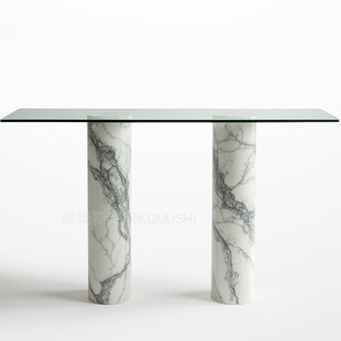 High-end Entry Entrance Entrance Table Wall-leaning Extremely Simple Style Style Italian-style Light Luxury Home Marble