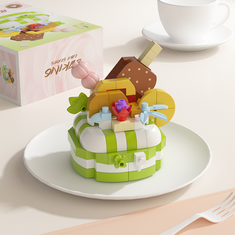 レゴケーキ人形動物微粒子パズル組み立てビルディングブロックおもちゃデスクトップ装飾品女の子卸売と互換性があります|undefined