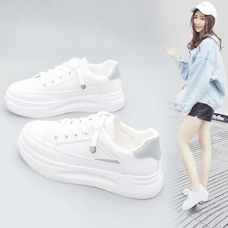 Cuatro estaciones transpirables y cómodas, lazos de moda femeninos, zapatos blancos, zapatos individuales, estudiantes, tendencia universal, ocio