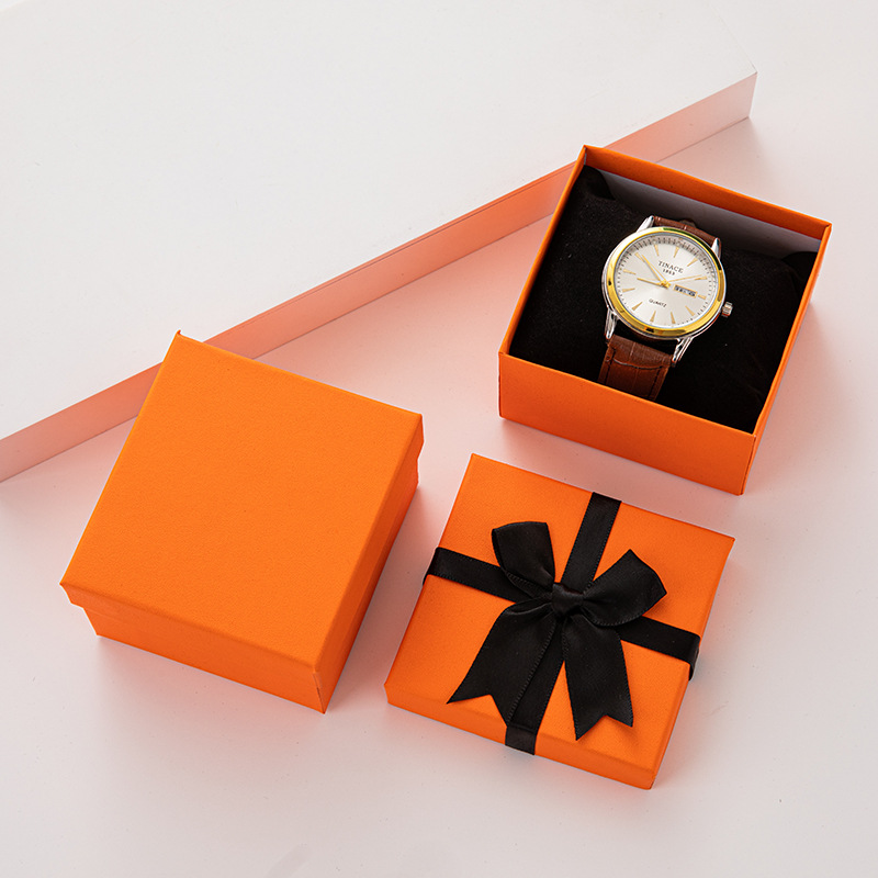Manufacturers supply orange watch box jewelry box packaging jewelry gift box carton cover a large number of in stock