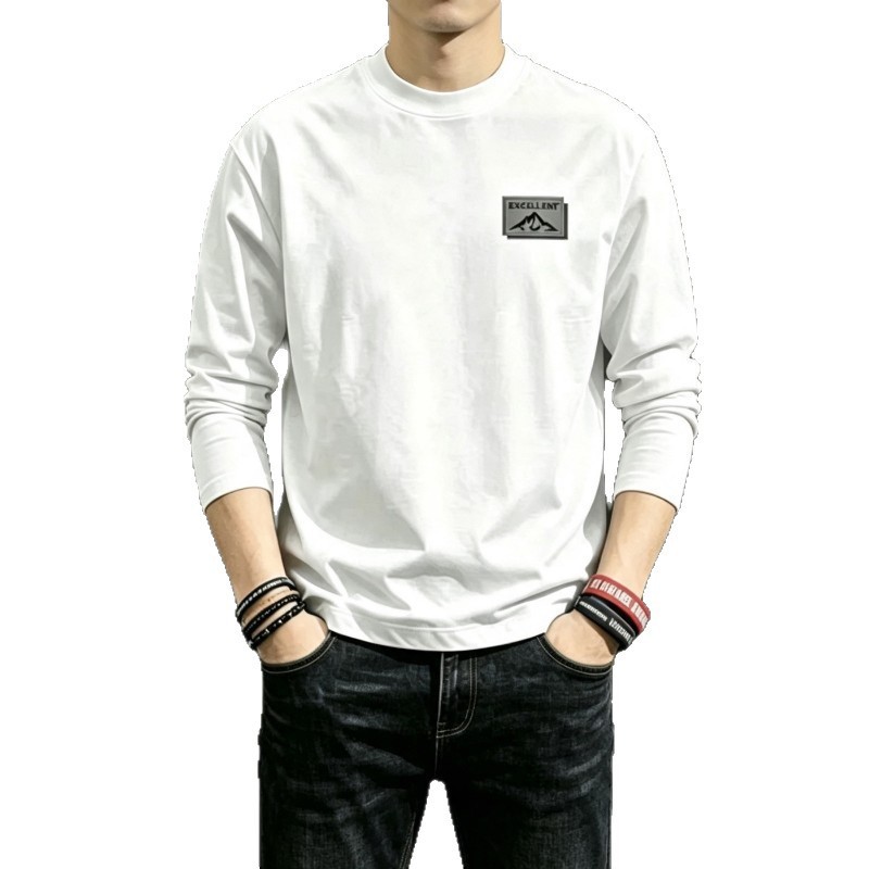 2026 봄가을 신상 남성 긴팔 티셔츠 루즈핏 라운드넥 얇은 맨투맨 데일리 캐