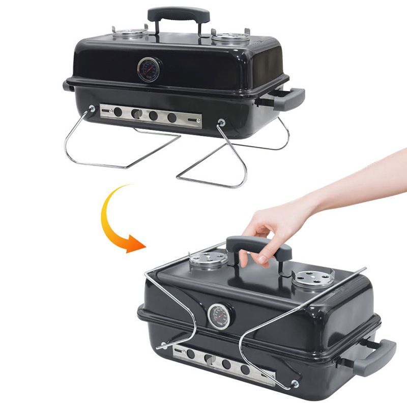 Patas plegables parrilla portátil mesa de picnic al aire libre parrilla de barbacoa portátil doméstica parrilla de barbacoa plegable