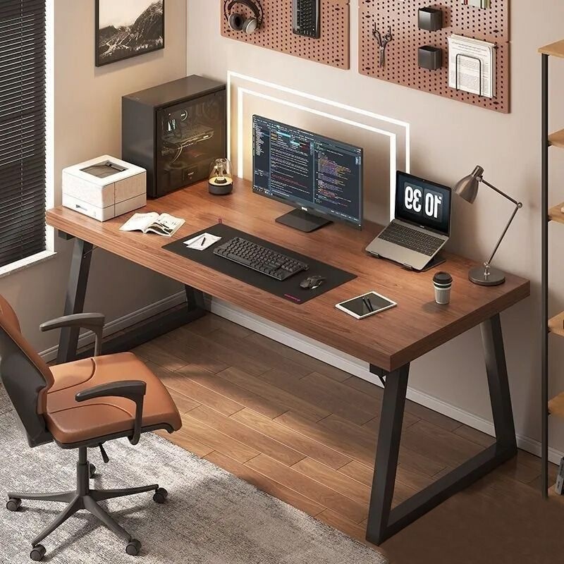 Computer desk, office desk, simple modern desktop desk, double long desk, gaming desk, student desk, calligraphy study desk Computer desk, office desk, simple modern desktop desk, double long desk, gaming desk, student desk, calligraphy study desk