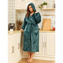 J 52745 Couple Hooded Flannel Robe ������ñ˯�� �羳ŷ��