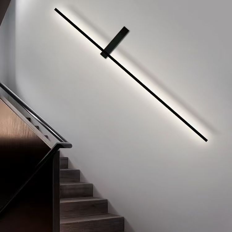 Nueva lámpara de pared larga lámpara de cabecera del dormitorio moderna y simple parrilla de sala de estar TV de fondo cableado lámpara de pared lujosa