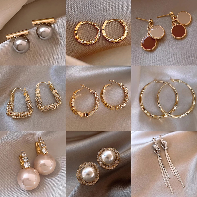 pearl earrings for women ins style simple sense niche temperament earrings internet celebrity retro stud earrings silver needle wholesale