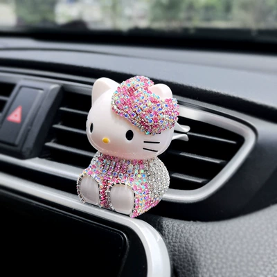 Car Perfume Ornaments Cartoon Cute Car ornaments - colorful-pink-clothes-kitten-vent