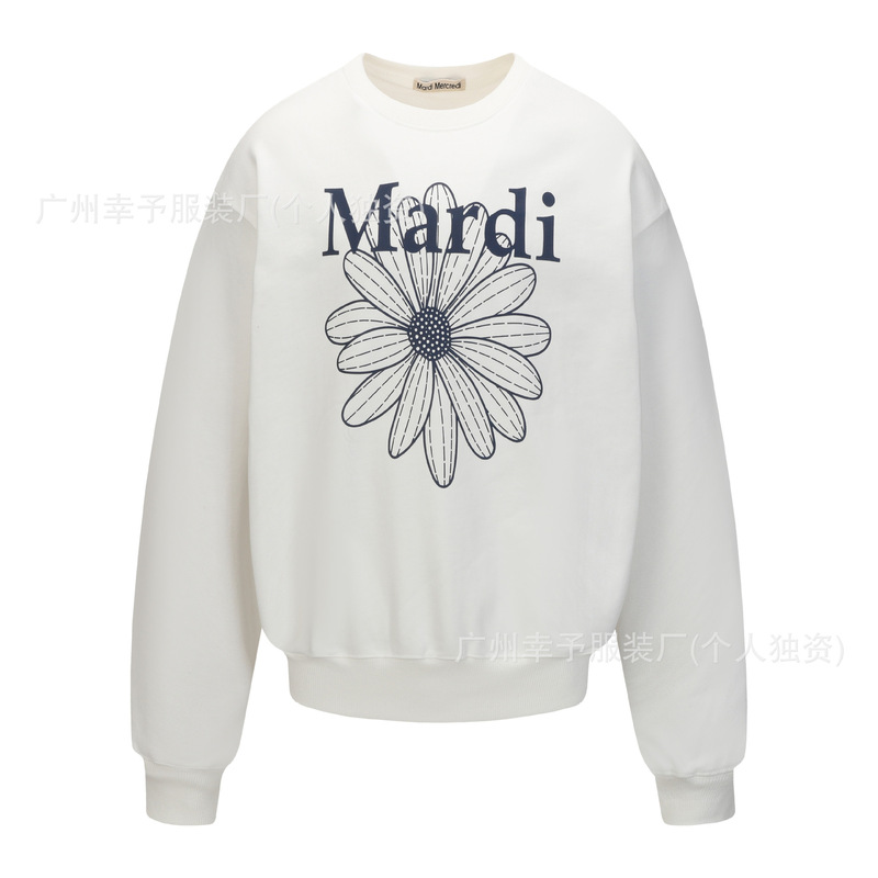 韩国Mardi卫衣赵露思同款小雏菊腊肠狗女秋冬刺绣印花套头圆领外|undefined