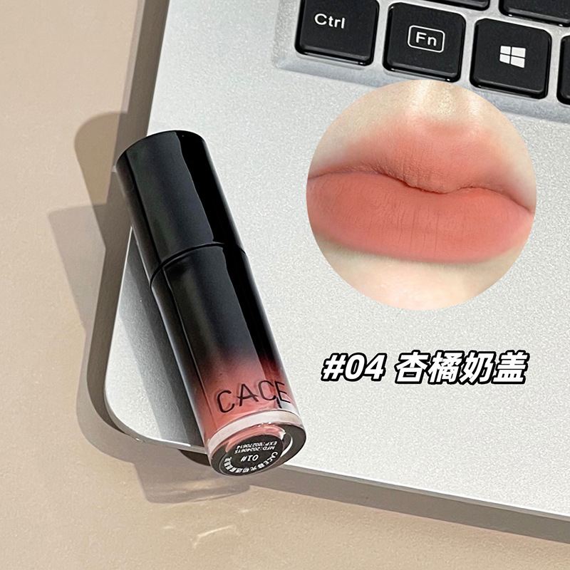 CACE Crepúsculo, labios mate, mate, mate ligero, mate, baja saturación, maquillaje, blanco, no es fácil de tocar, esmalte de labios de terciopelo