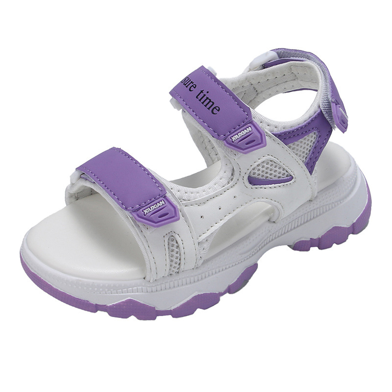 Zapatos casuales de moda de niñas versátiles 2026 verano nuevo niño hueco zapatos de soleas de playa deportiva suave image 6