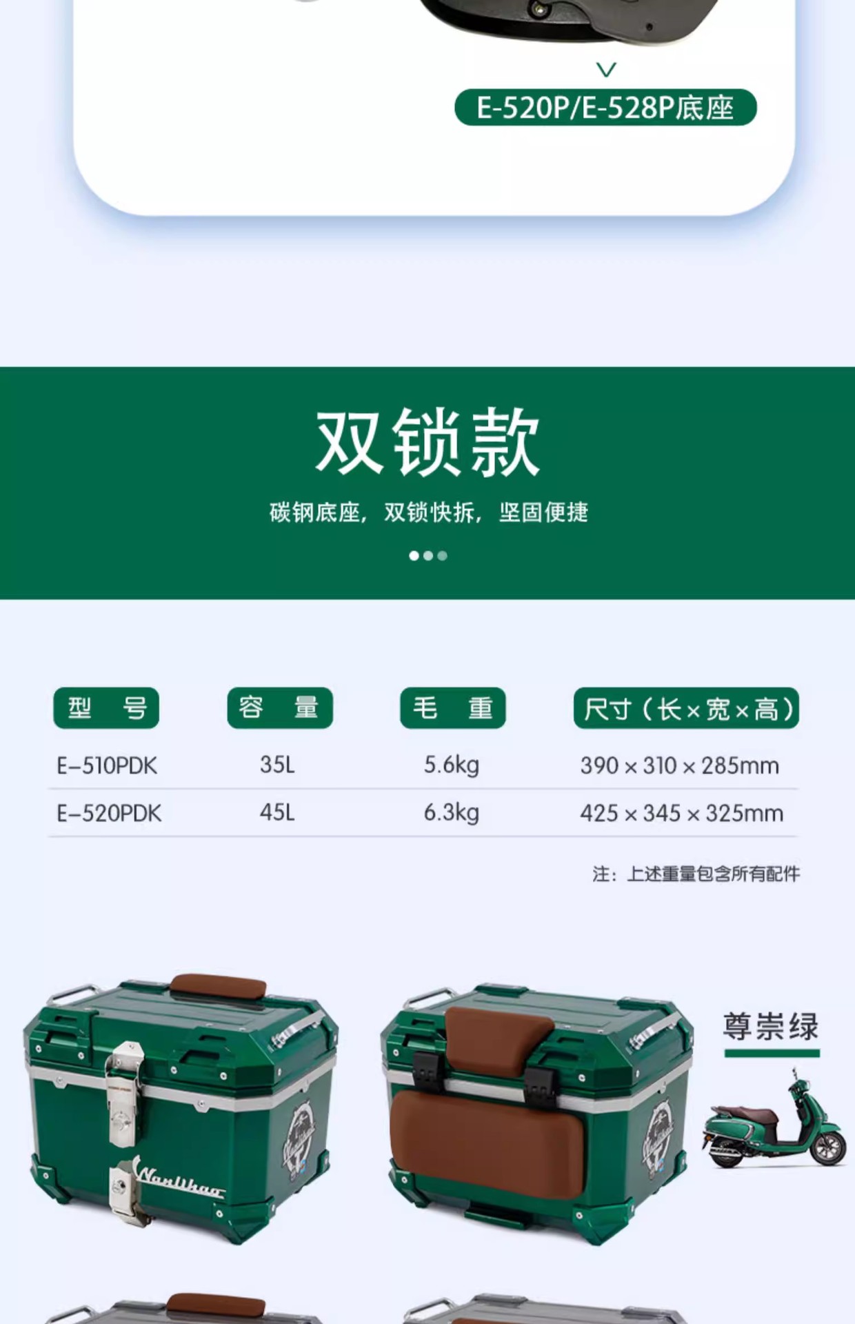Wanlihao Is Suitable for Suzuki Us125T Motorcycle Rear Trunk, Large-Capacity Non-Aluminum Alloy Electric Vehicle Trunk