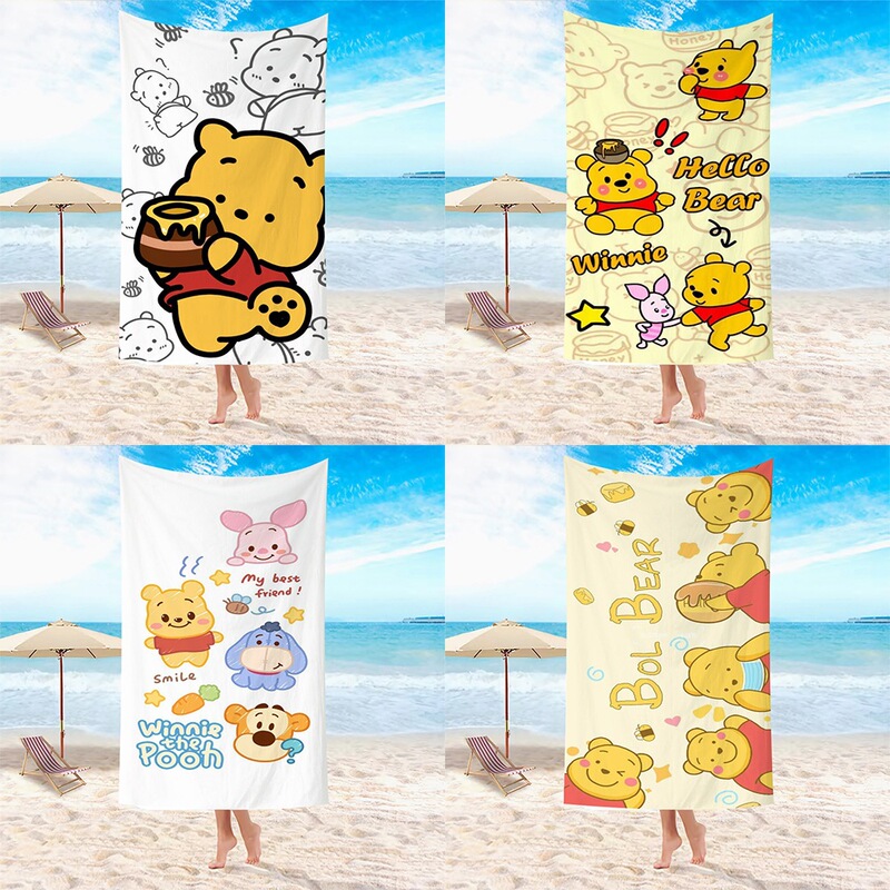 Cartoon Winnie the Pooh Microfiber Beach Towel, Absorbent Bath Towel for Seaside Swimming, Cute and Personalized Bath Towel Cartoon Winnie the Pooh Microfiber Beach Towel, Absorbent Bath Towel for Seaside Swimming, Cute and Personalized Bath Towel