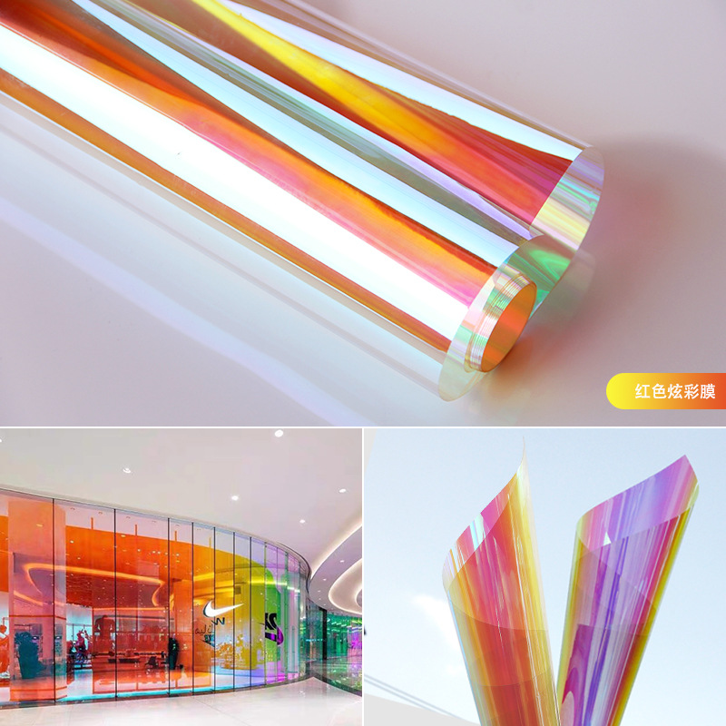 Transparent red dazzle (with adhesive)