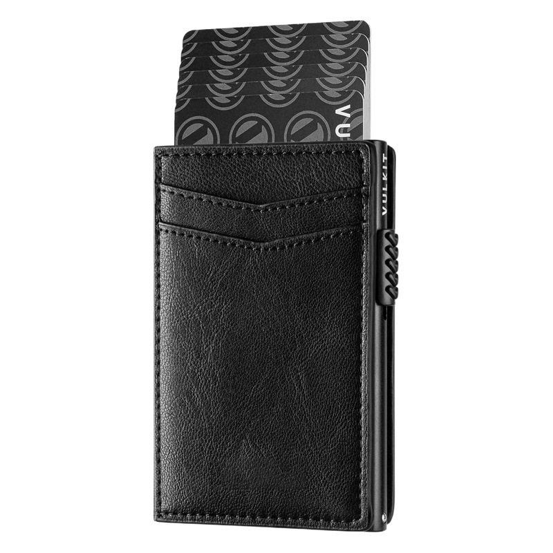 Titular de la tarjeta de metal 100% cuero genuino Comercio exterior hombres RFID antirrobo cepillo europeo y americano Amazon metal aleación de aluminio titular de la tarjeta