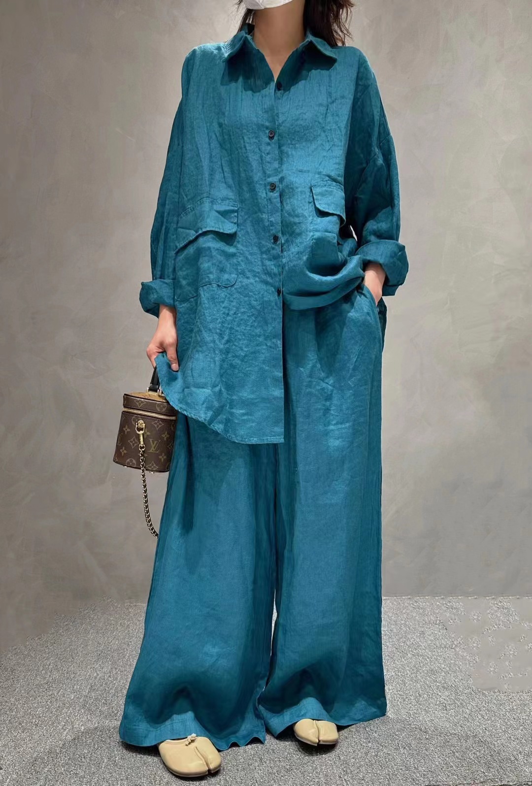 Casual, Vintage Style Style Women's Casual Vintage Style Solid Color Linen Pants Sets
