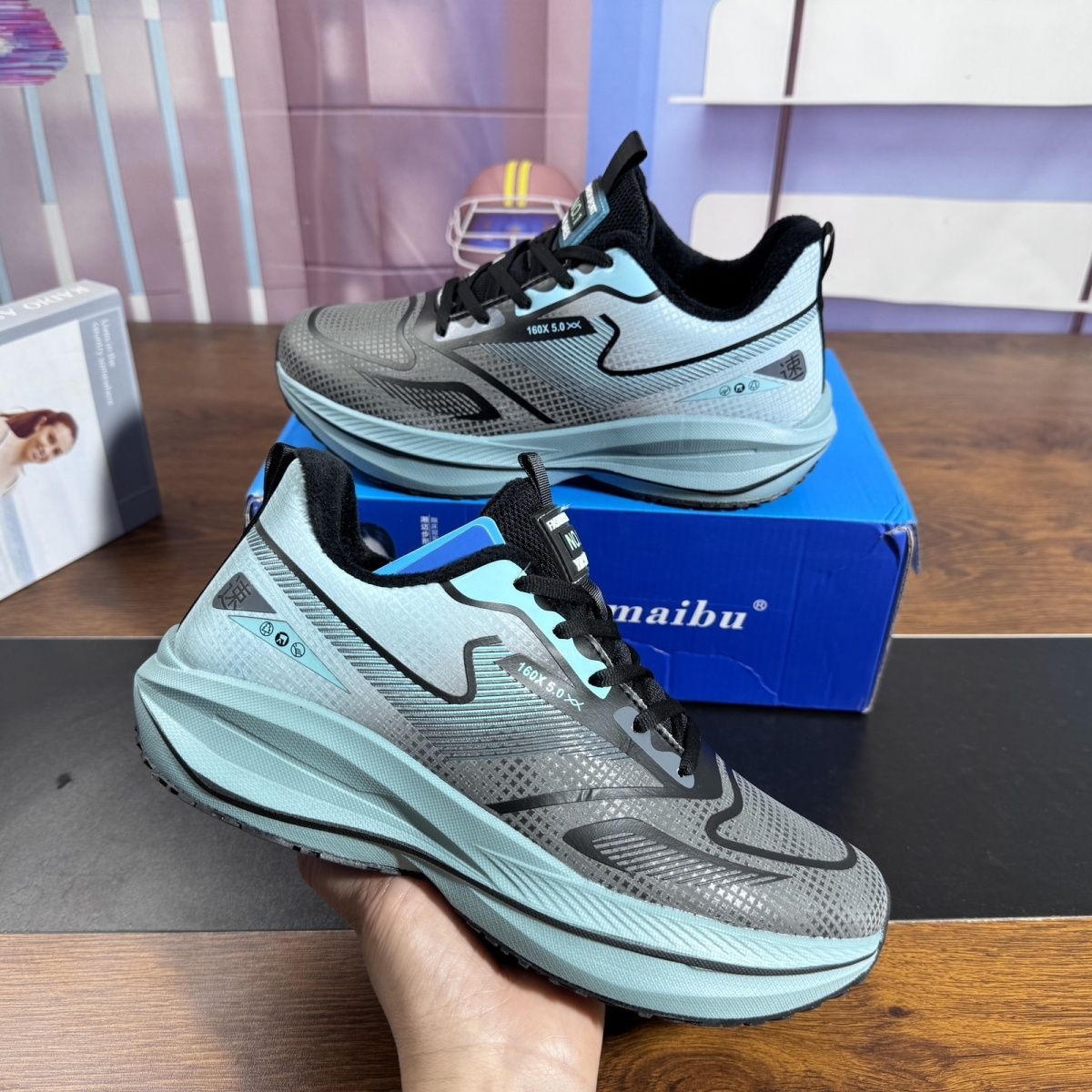 ShoeVault Winter Fleece-gefüttert Verdickt Laufen Leichte Ultra-weiche Leder Oberfläche Sport Student Warme männer Carbon Platte_voghion.com