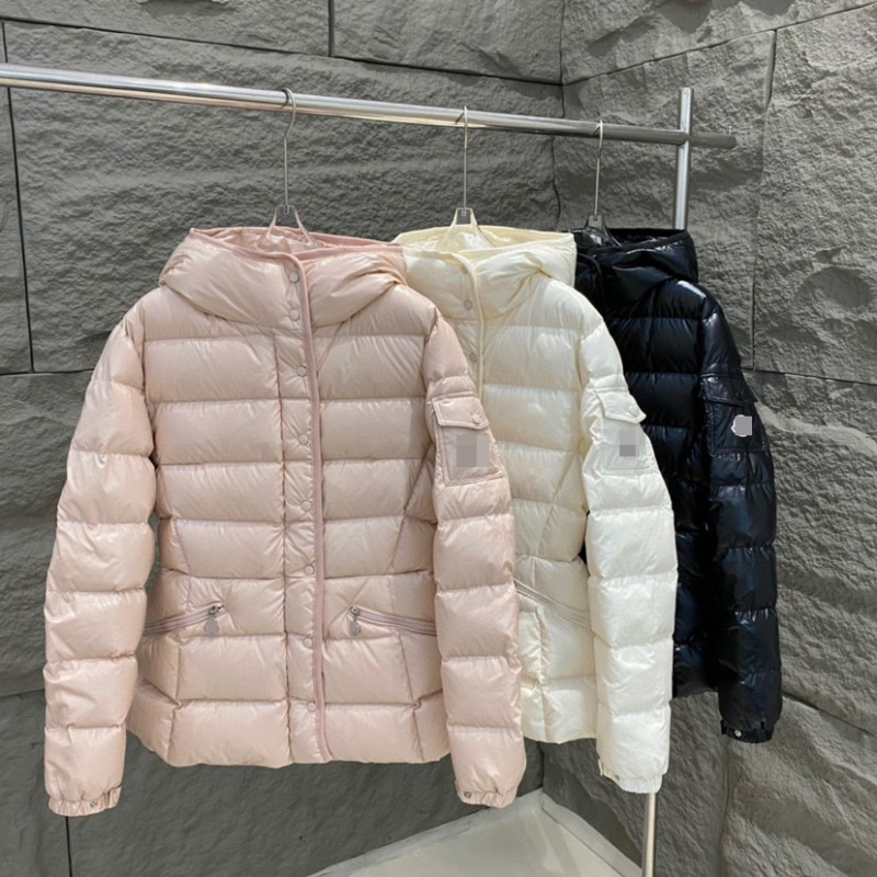 Moncler-Style down Jacket for Women, Slim-Fit Waist-Cinching Design, Flattering and Slimming Coat, White Goose Down, Thickened for Winter Warmth