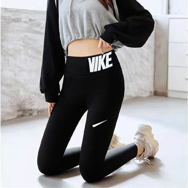 2024 spring and summer high waist outer wear tight sports Barbie yoga skinny pants vk letter waist shark leggings women