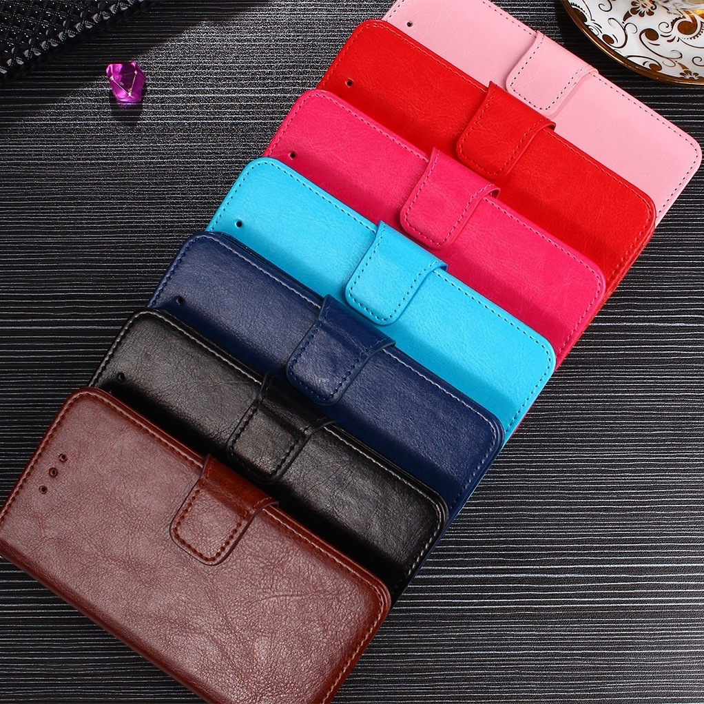 适用夏普R9Pro手机皮套AQUOS R9翻盖支架插卡疯马纹wish 5手机壳